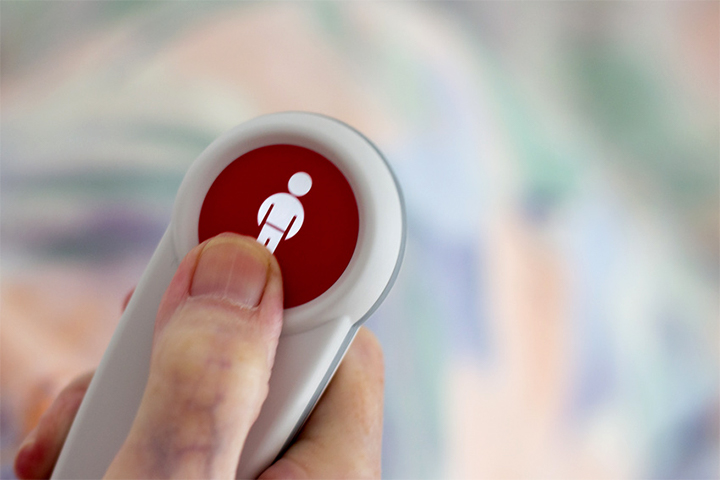 Notruftknopf zum Betaetigen